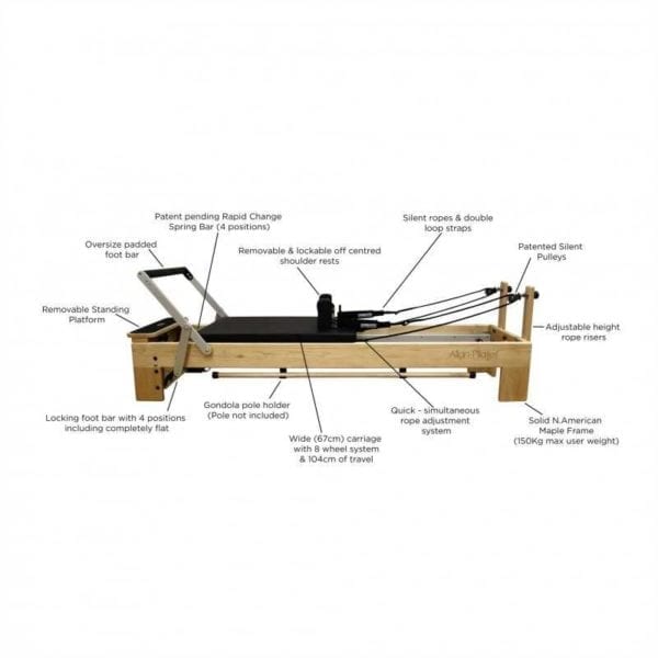 Align-Pilates M8-Pro Wood Reformer - Exagym