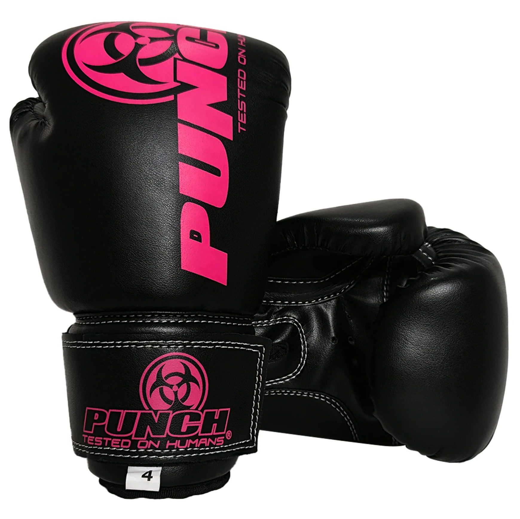 Punch Kids Junior Urban Boxing Gloves 4oz Black Pink