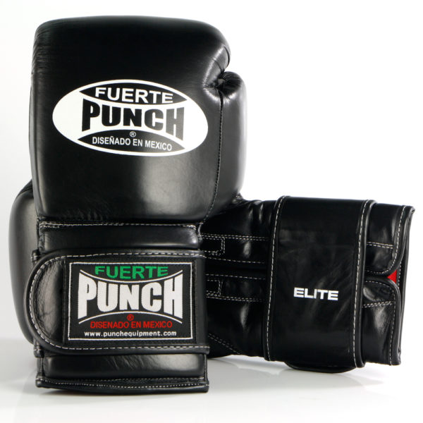 Mexican Fuerte Boxing Gloves in black and white