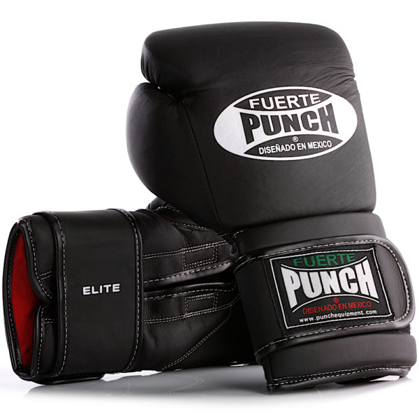 Rear side of the Mexican Fuerte Boxing Gloves in Matte Black