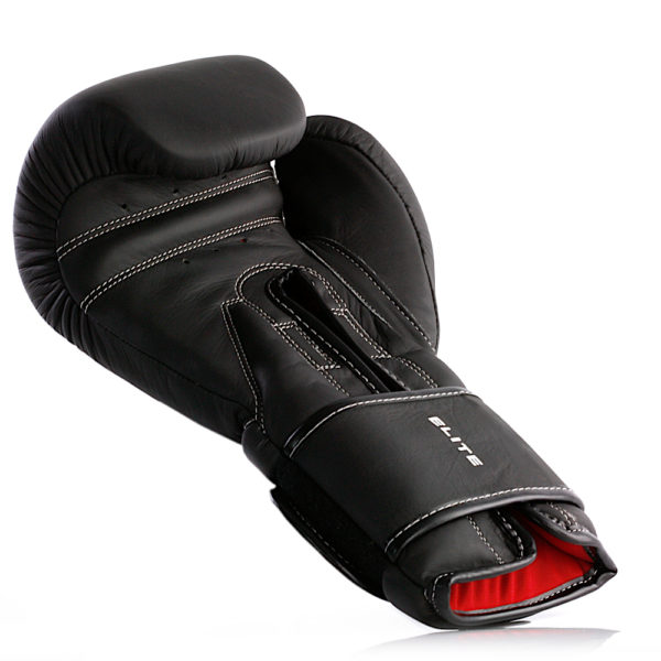 Palm side of the Mexican Fuerte Boxing Gloves in Matte Black