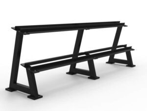 2 Tier Rubber Hex Dumbell Rack Black