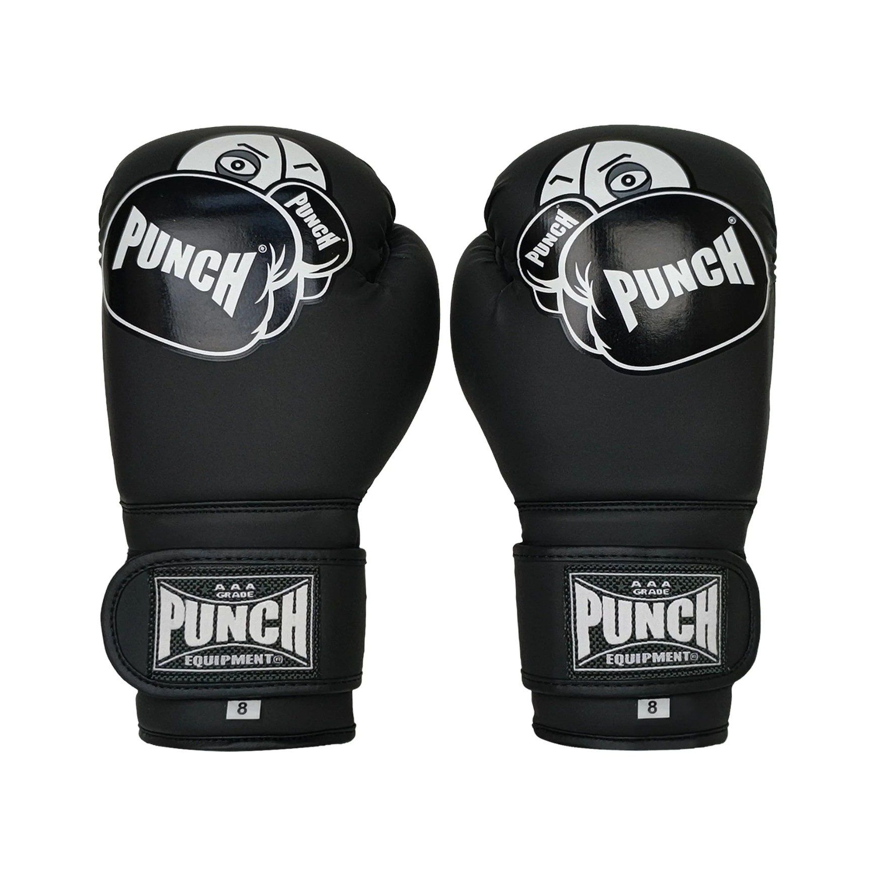 Punch Youth Tough Guy Boxing Gloves 8oz Face Up Black