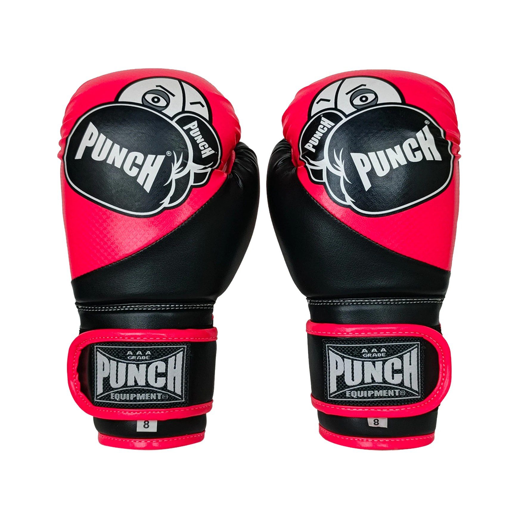 Punch Youth Tough Guy Boxing Gloves 8oz Face Up Pink Black
