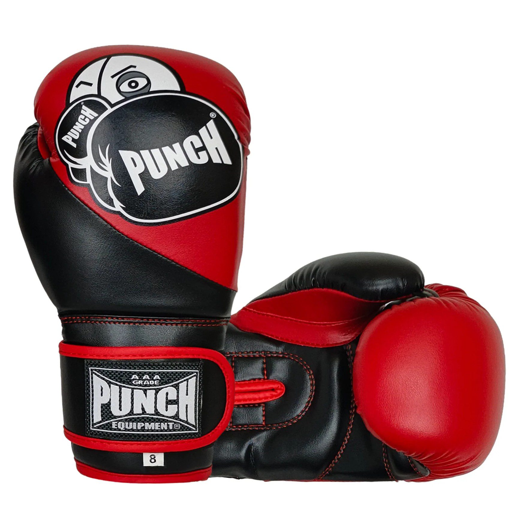 Punch Youth Tough Guy Boxing Gloves 8oz Hero Red Black Punch Youth Tough Guy Boxing Gloves 8oz Hero Red Black